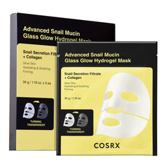 COSRX masque hydrogel mucine d'escargot dans sa boîte, hydratation ciblée
