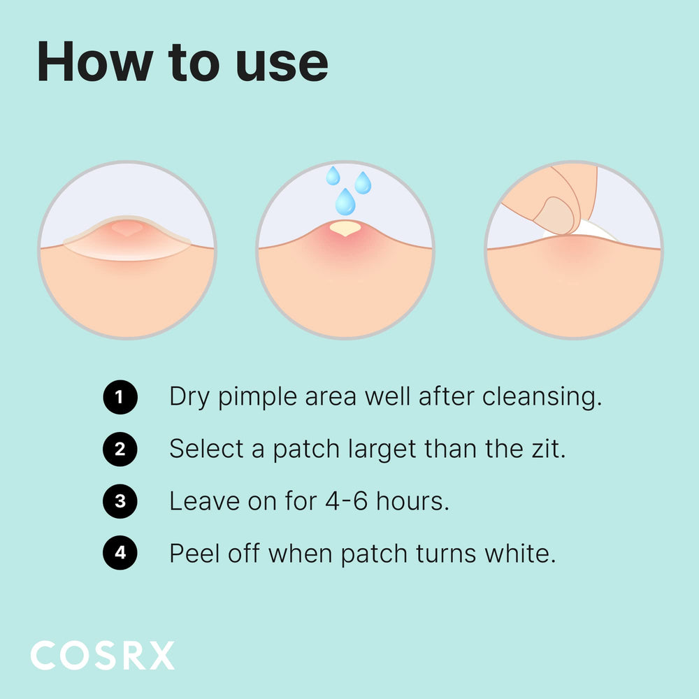 COSRX patch emballage 24 patches, non testé sur les animaux.