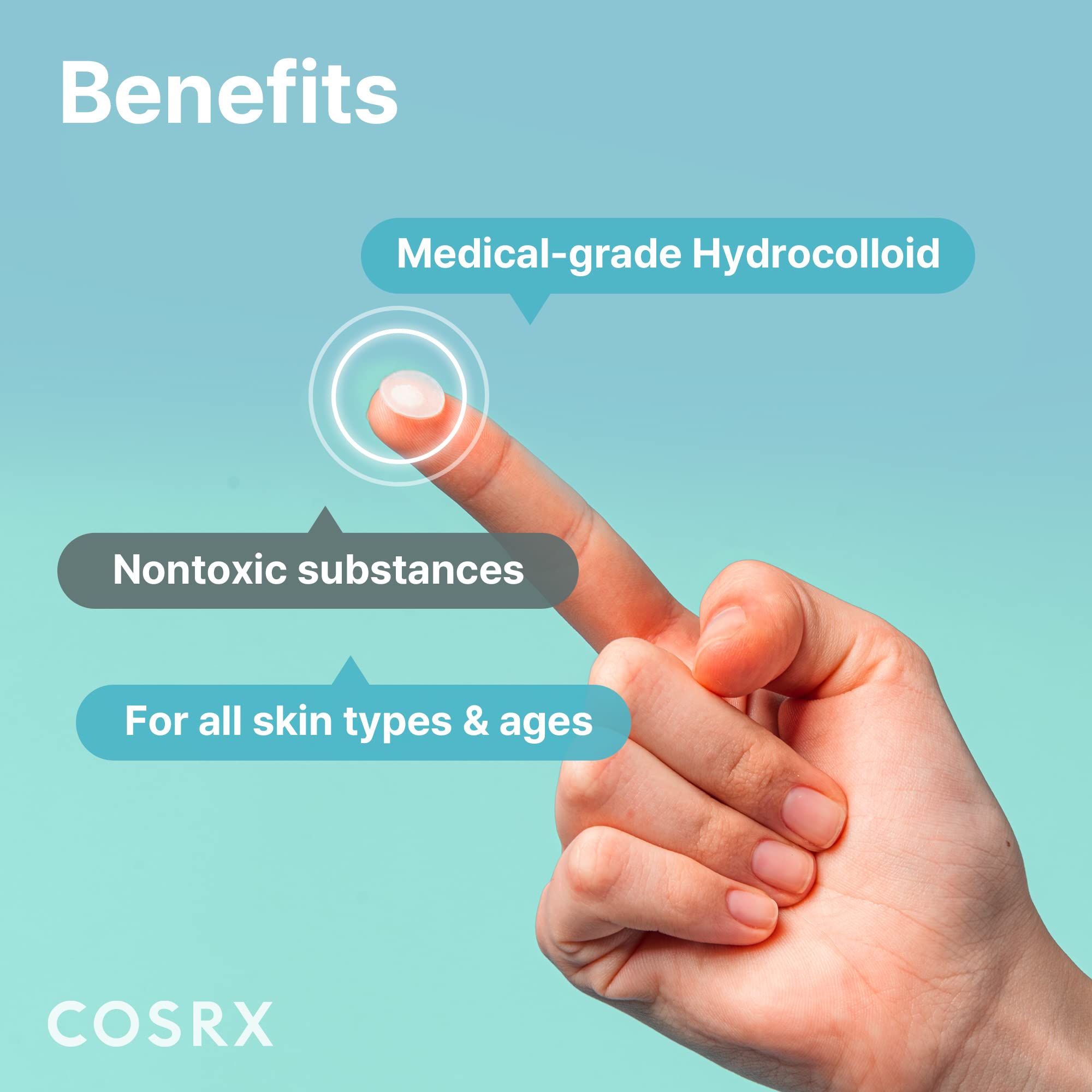 COSRX patch taille grande, protection étendue pour gros boutons.