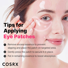 COSRX patch yeux raffermissement collagene: contour plus ferme après utilisation.