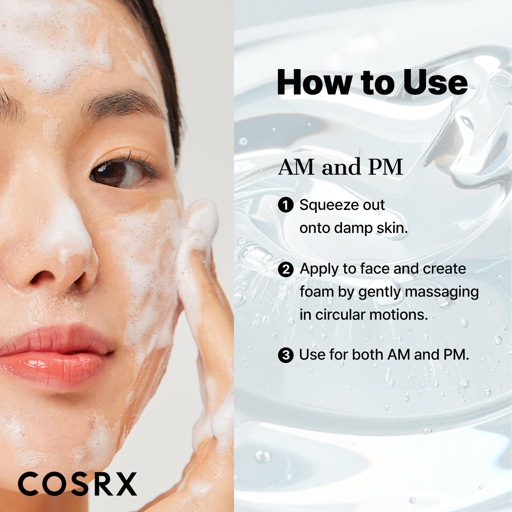 COSRX peau lumineuse après le nettoyage, effet frais