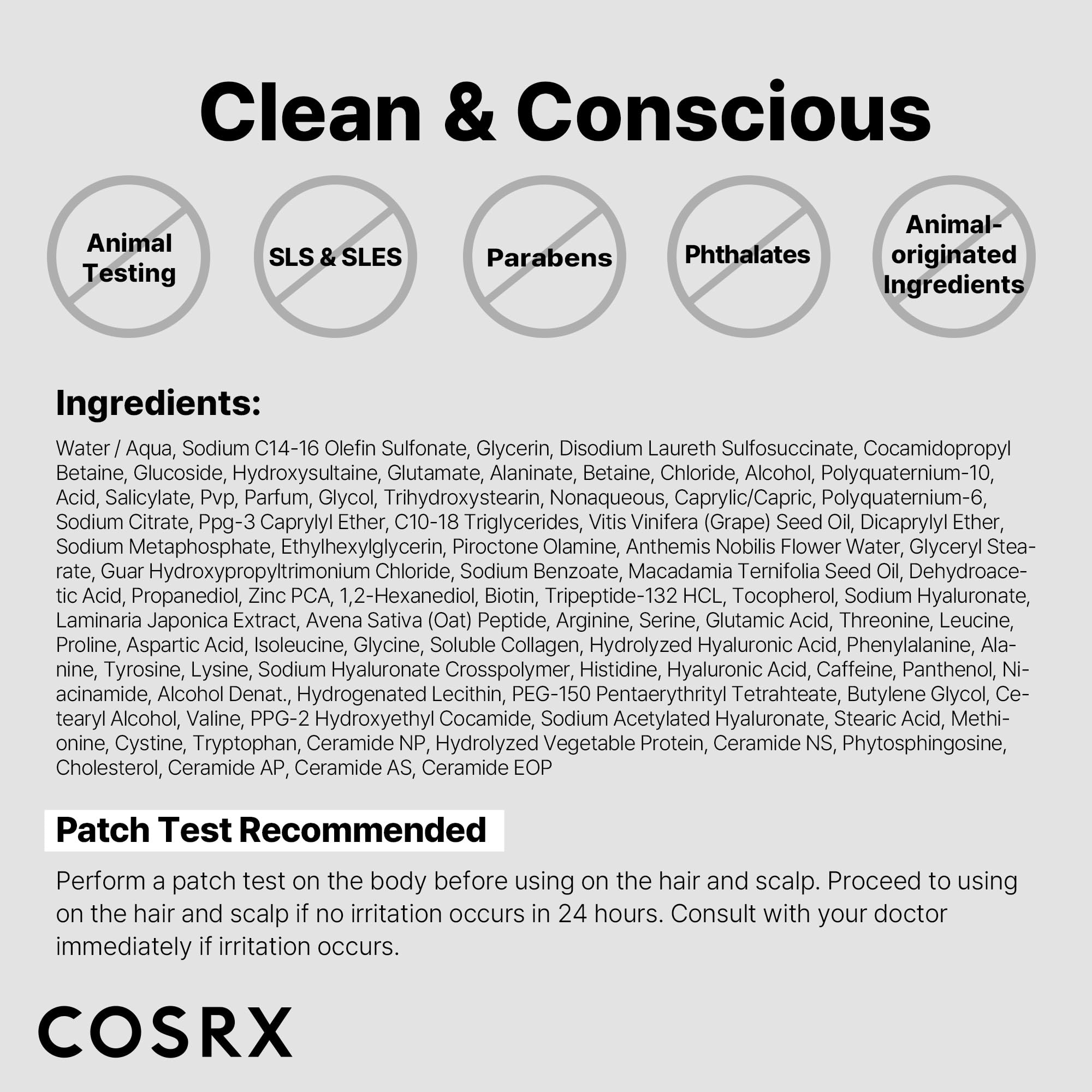 COSRX Peptide-132 Cheveux lisses et brillants après soin.