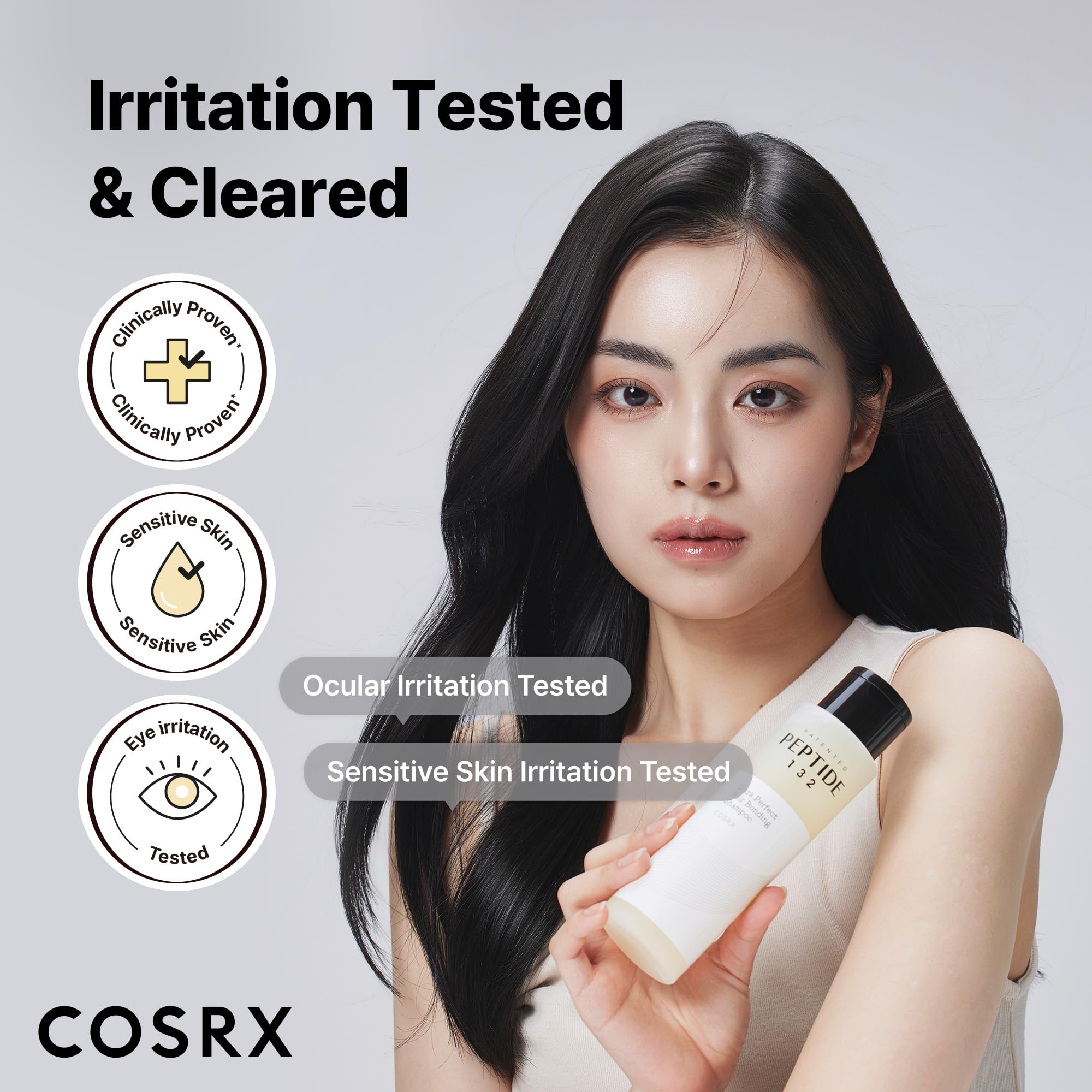 COSRX Peptide-132 Shampoing non testé sur animaux, choix éthique.