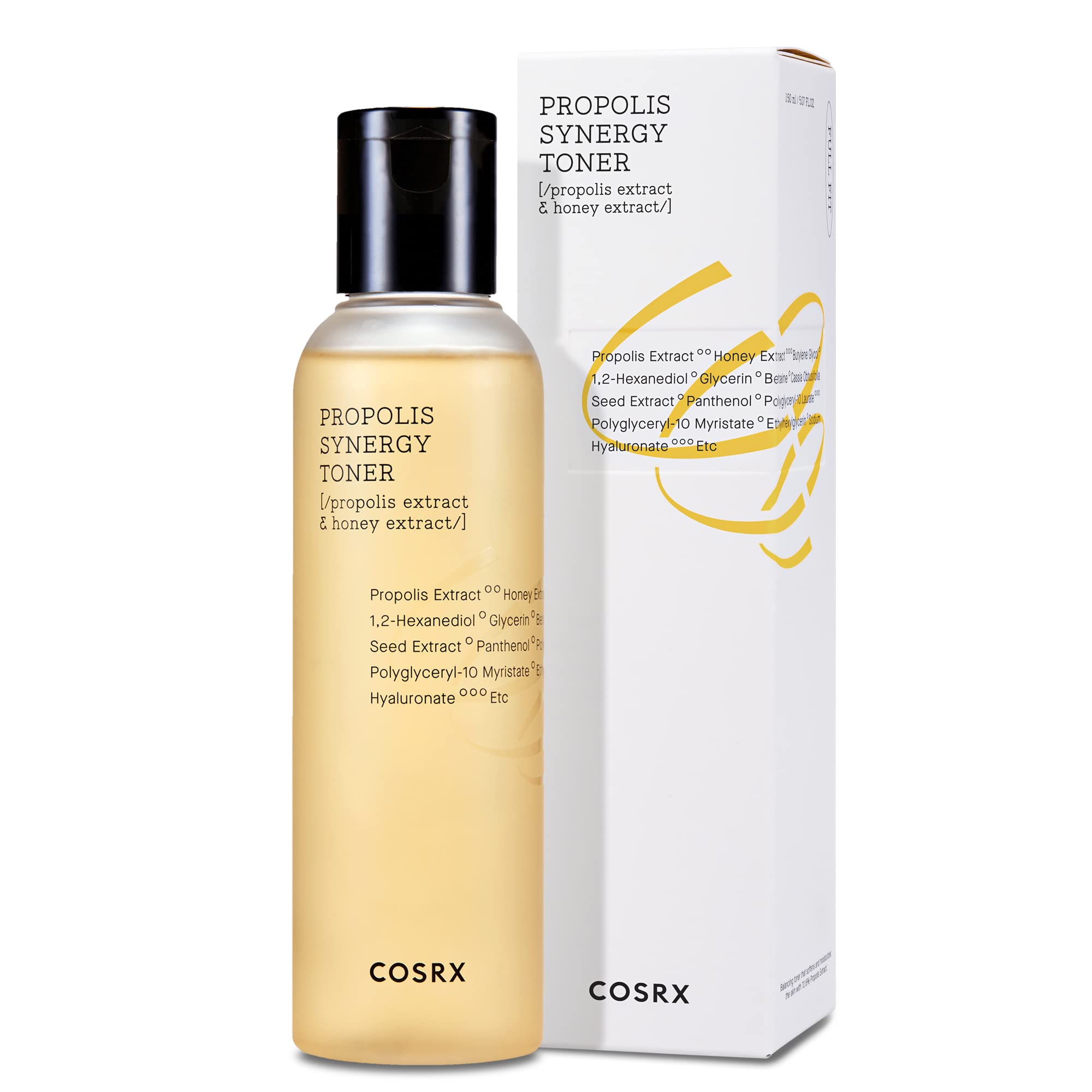 COSRX Propolis Synergie Tonique – duo possible avec l'Ampoule Propolis Light pour renforcer l'hydratation.