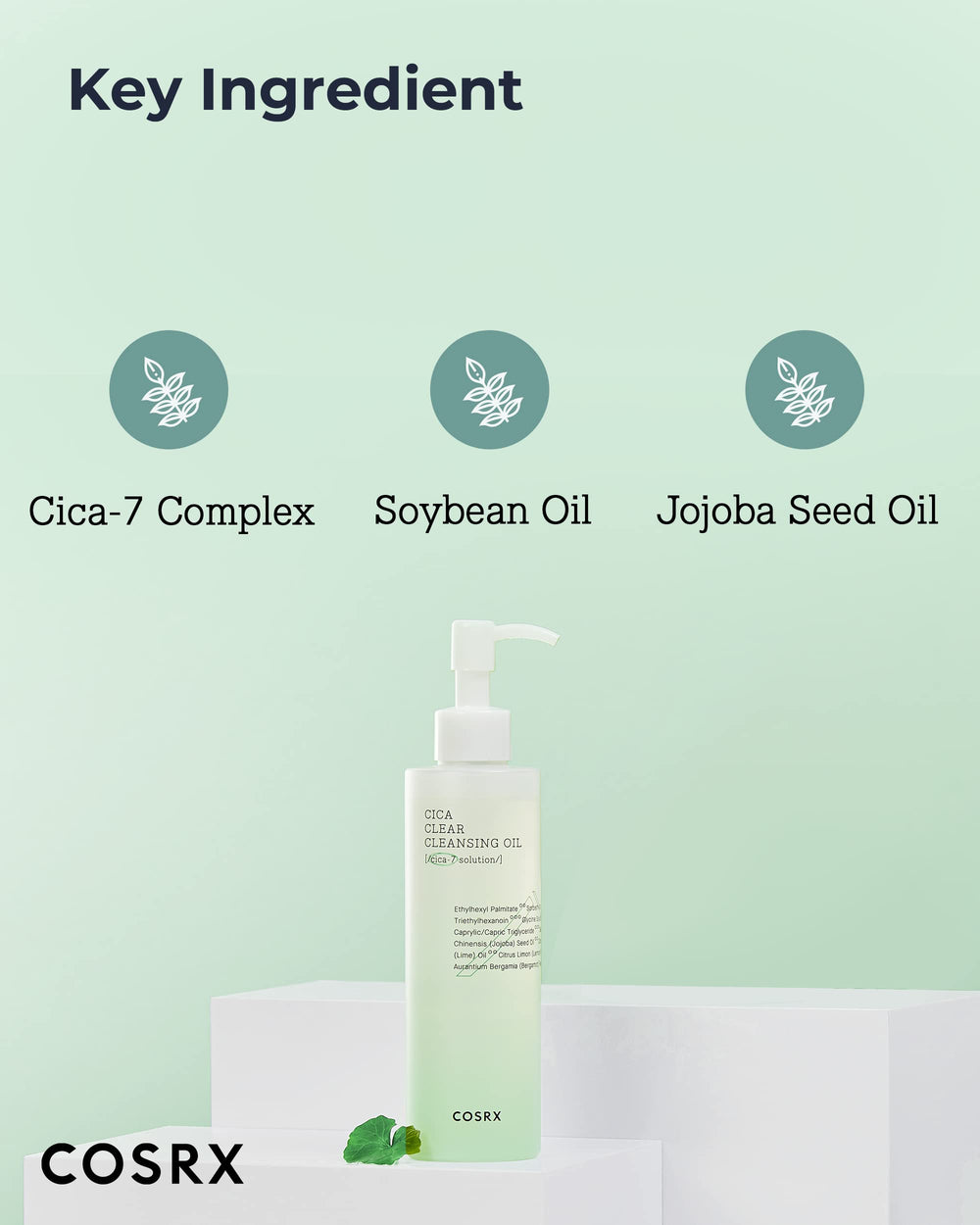 COSRX Pure Fit Cica Cleansing Oil – barriere peaux respecte et nettoyant apaisant pour le visage.
