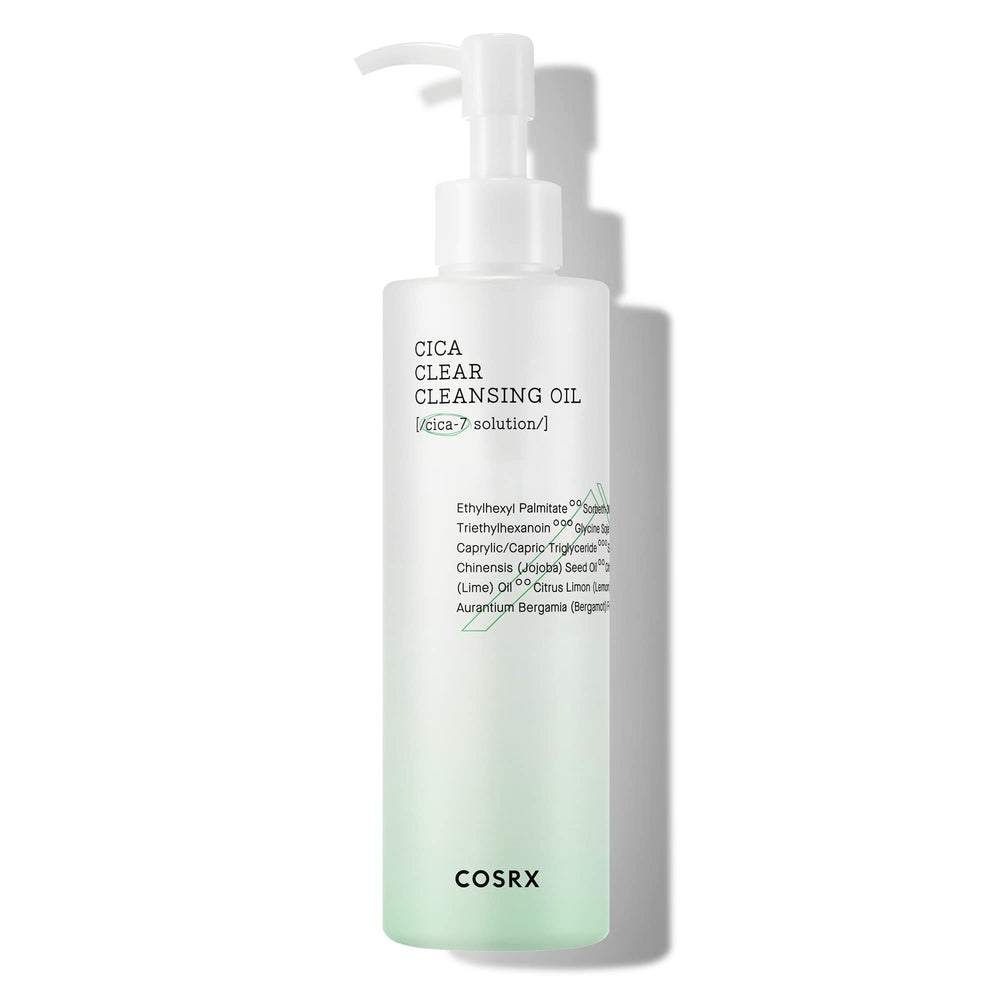 COSRX Pure Fit Cica Cleansing Oil – bouteille, démaquillage en douceur et hydratation légère.