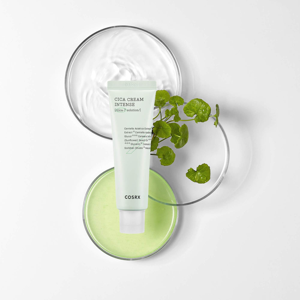 CosRX Pure Fit Cica application on skin hints at a hydrated, calm complexion
