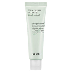 CosRX Pure Fit Cica Intensive Cream jar shows rich texture for dry skin relief