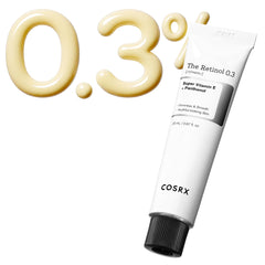 COSRX Retinol 0,3% Crème au flacon, idéal pour lisser les ridules.