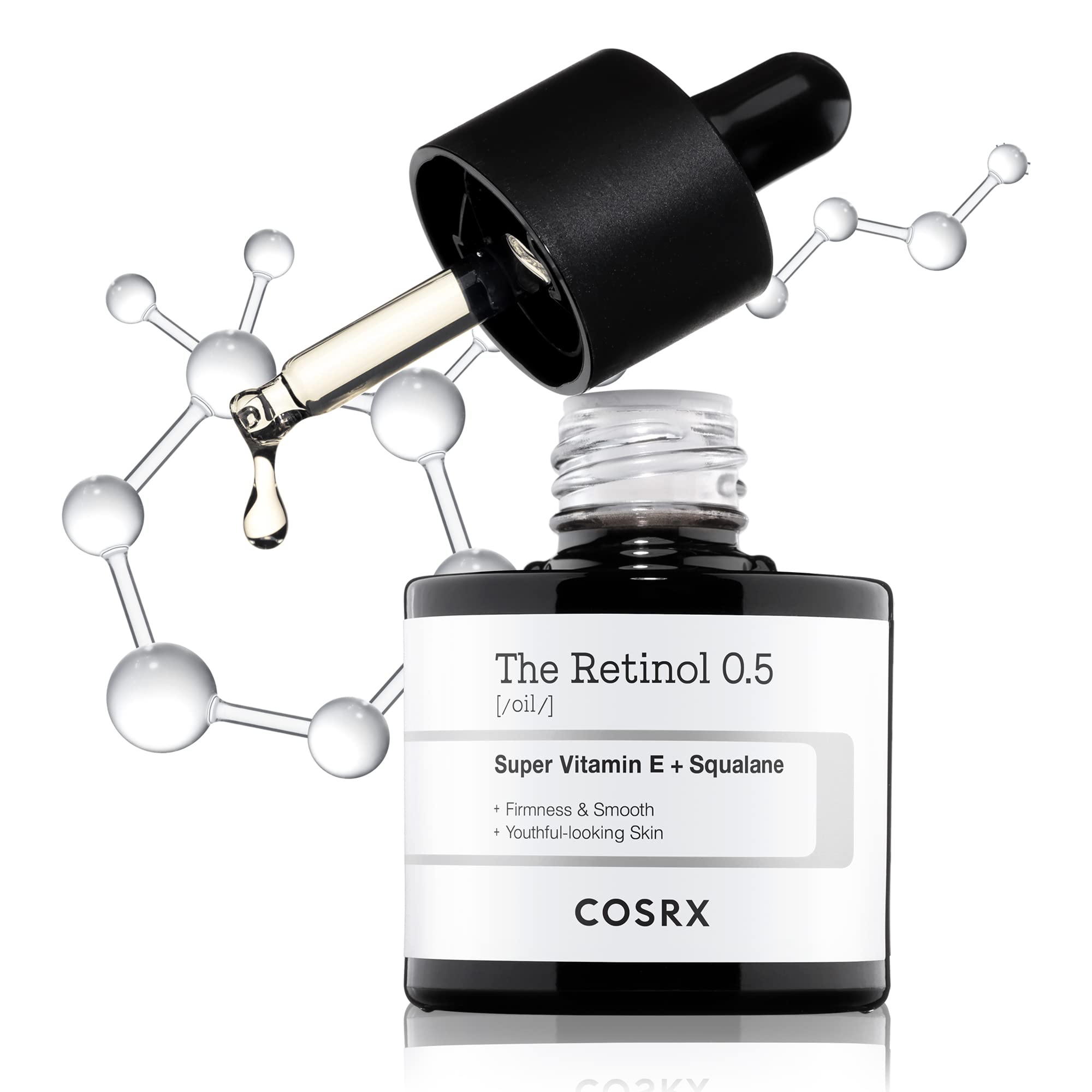 COSRX Retinol 0,5% Oil – Bouteille-pompe facilitant l'application nocturne en douceur