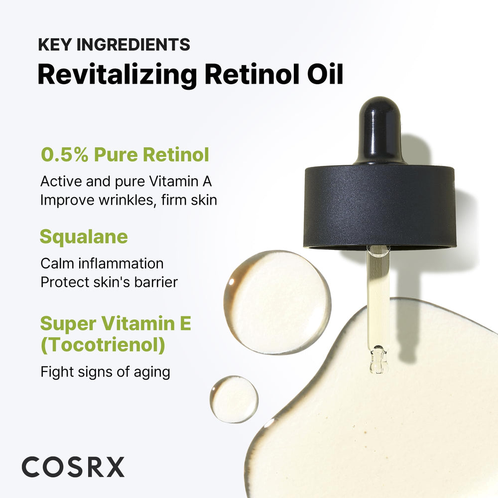 COSRX Retinol 0,5% Oil – Emballage extérieur élégant du produit
