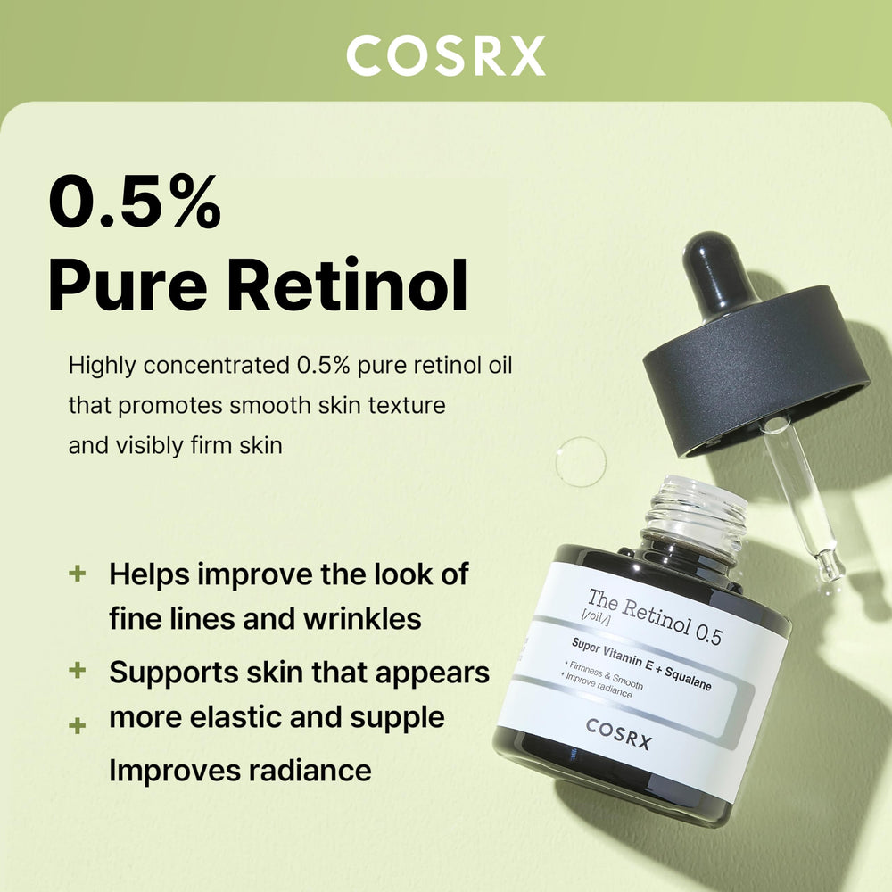 COSRX Retinol 0,5% Oil – Gouttepipette pour dose précise et ciblée