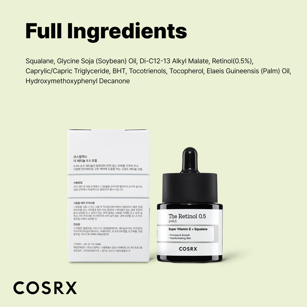 COSRX Retinol 0,5% Oil – Peau plus lisse et éclat potentiel