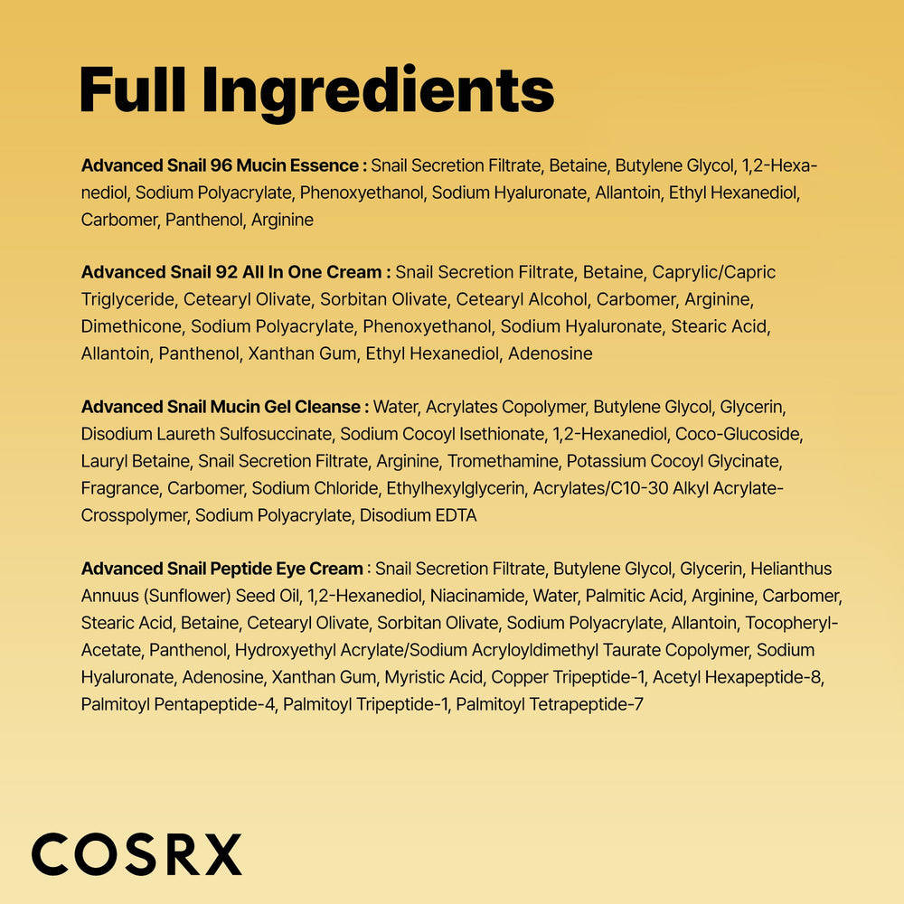 COSRX Rituel quotidien All About Snail Mucin, routine simple et efficace.