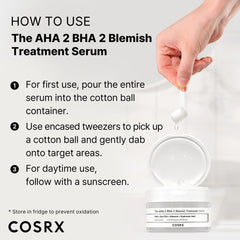 COSRX sérum absorption rapide pour peau nette après application.