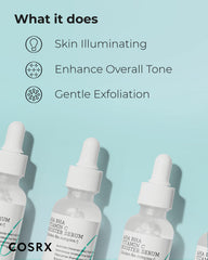 COSRX AHA BHA Vitamin C Booster Serum — texture aqueuse favorisant absorption rapide et hydratation.