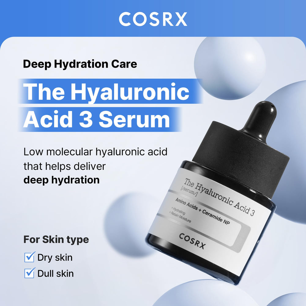 Pipette du COSRX Sérum Hyaluronique 3% pour une application précise.