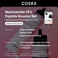 COSRX Sérum Niacinamide 15% en flacon appliqué sur peau, absorption rapide.