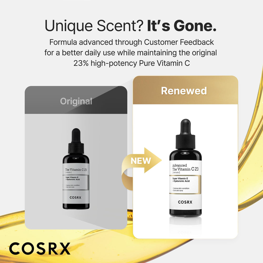 COSRX Advanced Pure Vitamin C 23% sérum — texture légère et absorption rapide.