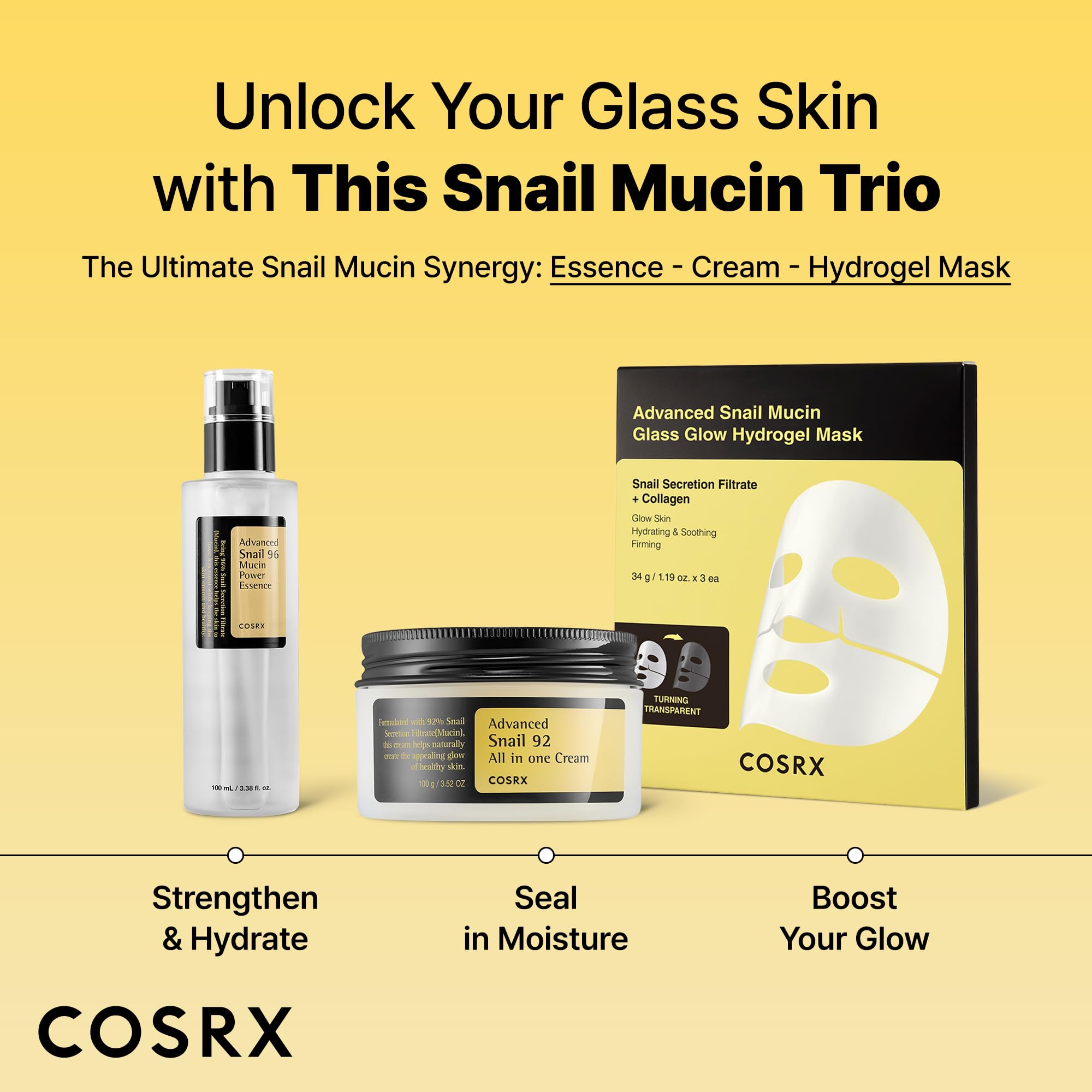 Routine matinale et nocturne avec COSRX Snail Mucin 92% pour une peau douce.