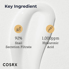 Cosrx Snail Mucin 92% - mucine et betaine, ingrédients clés.