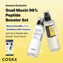 COSRX Snail Mucin 96% Peptide Booster Set – sérum booster hydratant pour peau lumineuse.