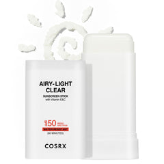 Cosrx Airy-Light Stick Solaire SPF50, protection rapide et portable en voyage.
