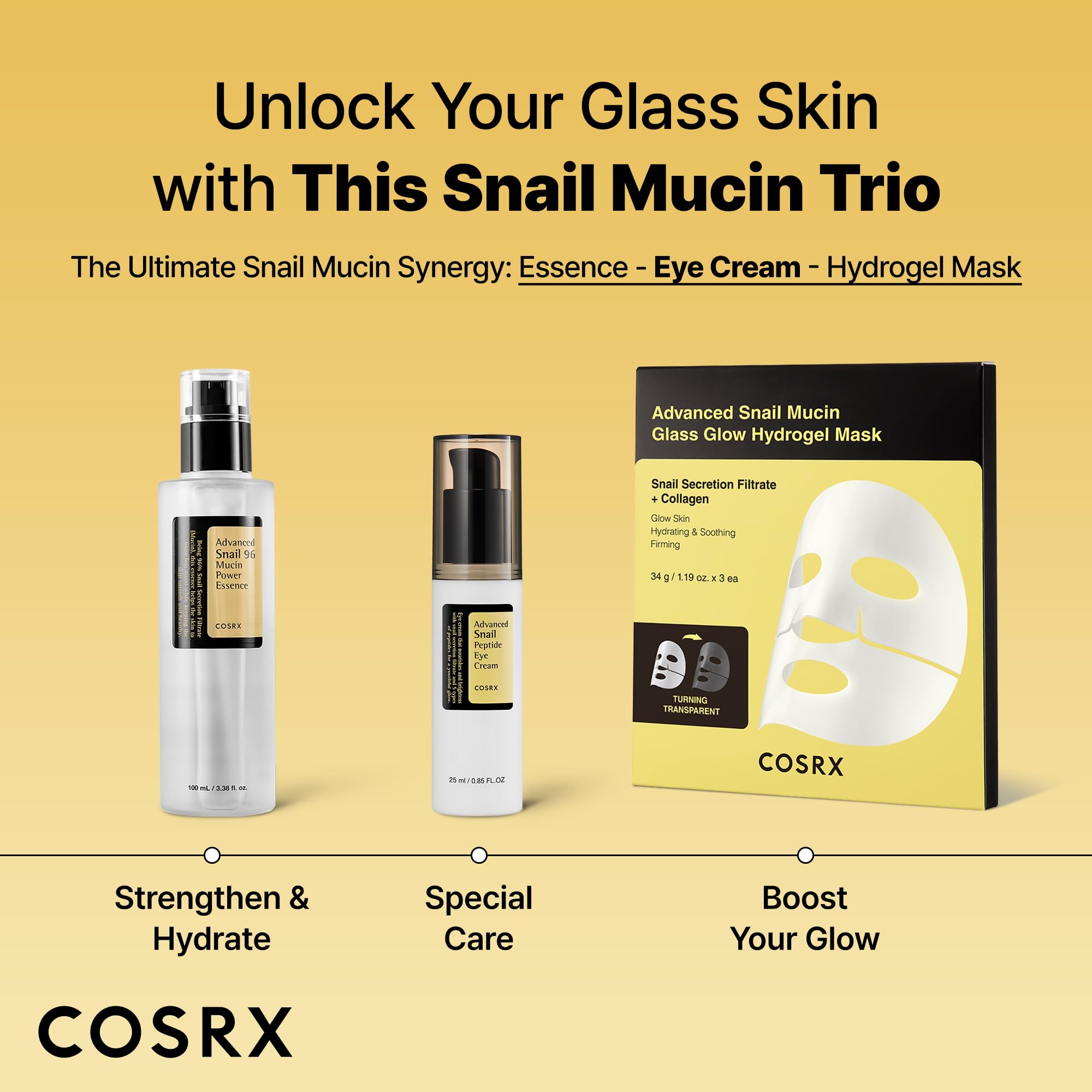 COSRX routine quotidienne: appliquer sur yeux et zones fines.