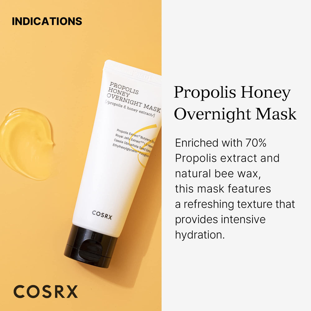 COSRX masque-nuit-propolis-miel-ultimate-texture-legere offre une sensation légère et rafraîchissante.