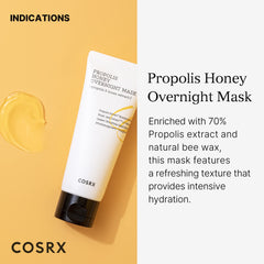 COSRX masque-nuit-propolis-miel-ultimate-texture-legere offre une sensation légère et rafraîchissante.