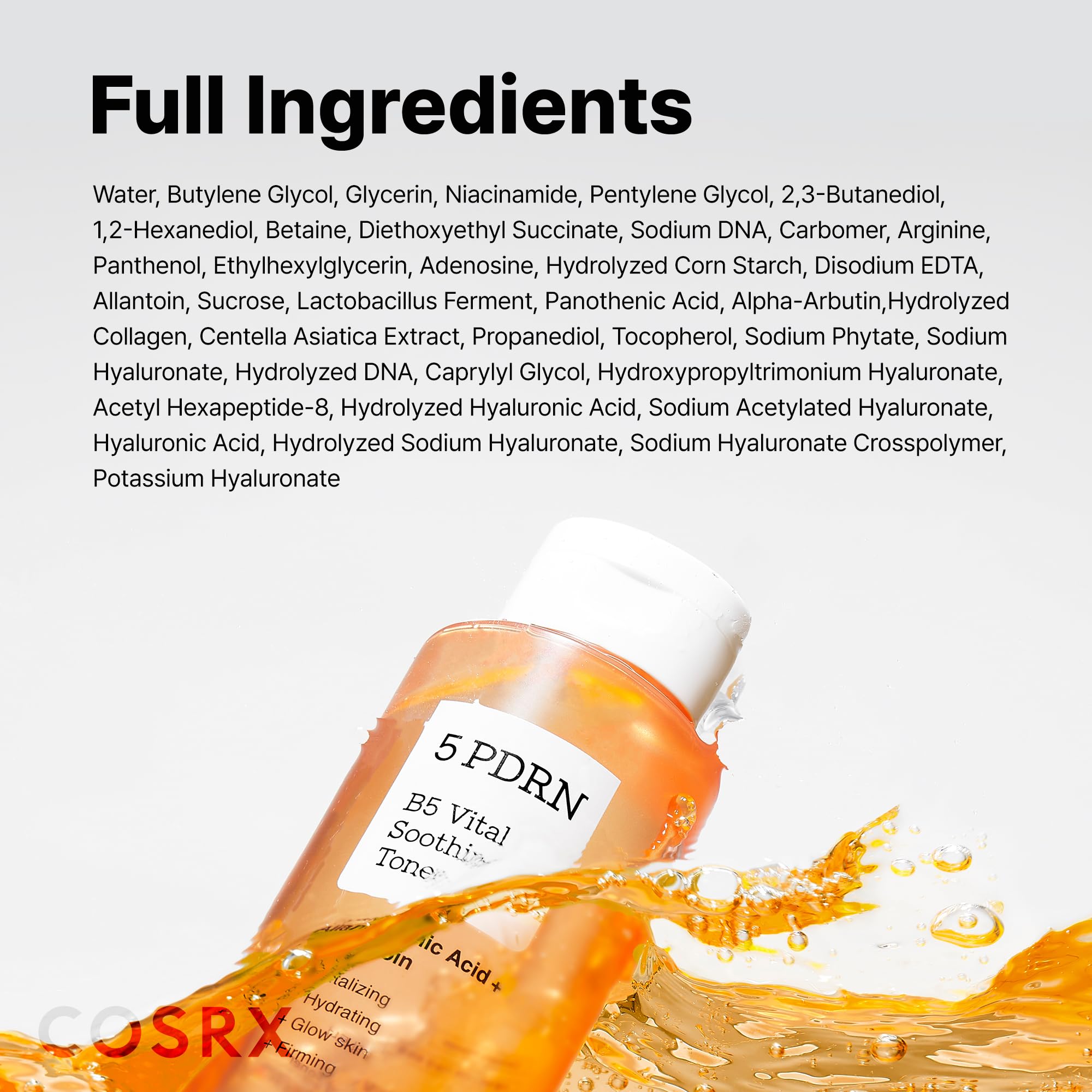 COSRX 5 PDRN B5 tonique – barrière cutanée renforcée grâce à une hydratation quotidienne.
