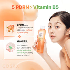 COSRX 5 PDRN B5 tonique – texture aqueuse qui pénètre rapidement et rafraîchit.