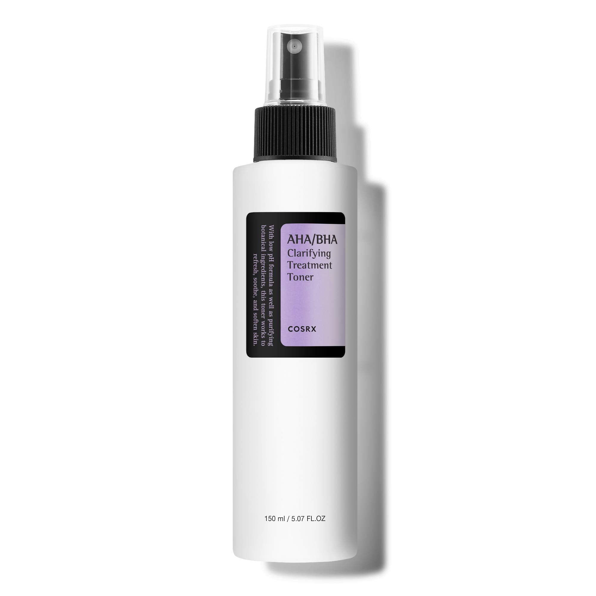 COSRX tonique AHA/BHA, flacon 150 ml, exfoliation en douceur.