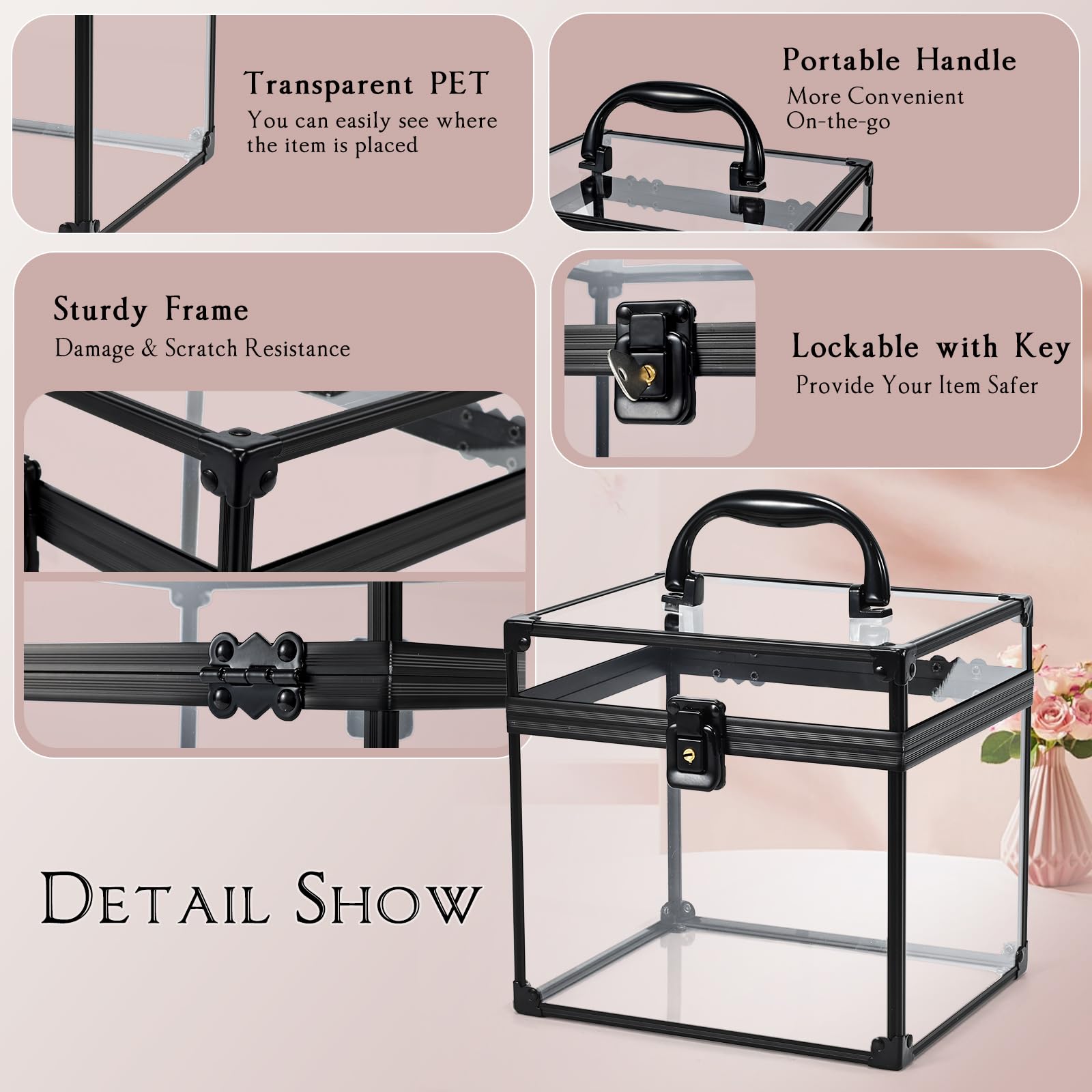 Costravio coffret d exposition beaute transparent: acces rapide aux outils.