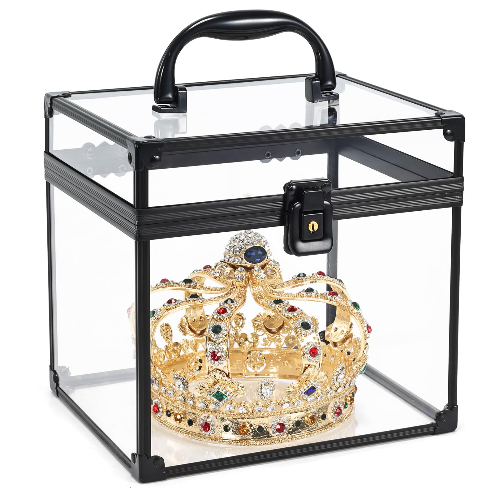 Costravio coffret maquillage transparent: rangement élégant pour accessoires beauté.