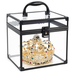 Costravio coffret maquillage transparent: rangement élégant pour accessoires beauté.