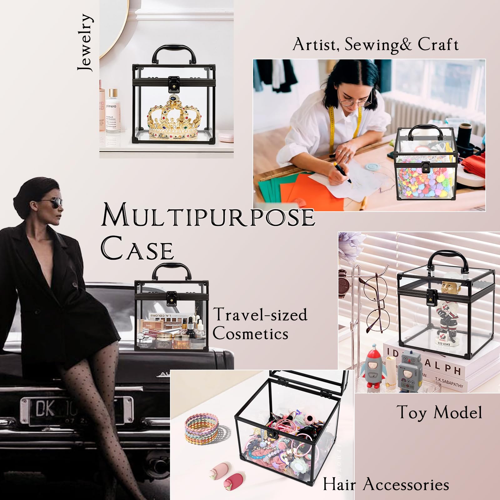 Costravio etui toilette transparent: fermeture securisee pour vos deplacements.