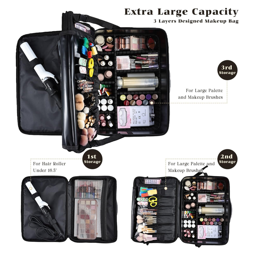 Costravio sac maquillage avec sangles ajustables pour port confortable lors des déplacements