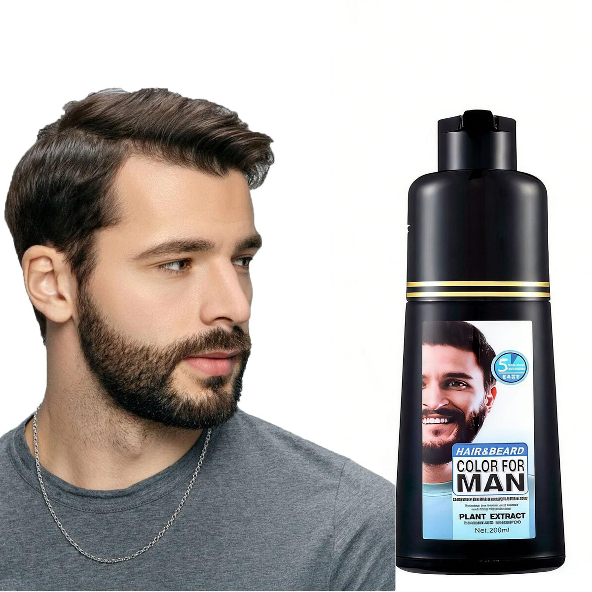 COSYAGE Barbe Coloration Rapide: noir profond pour barbe et moustache.