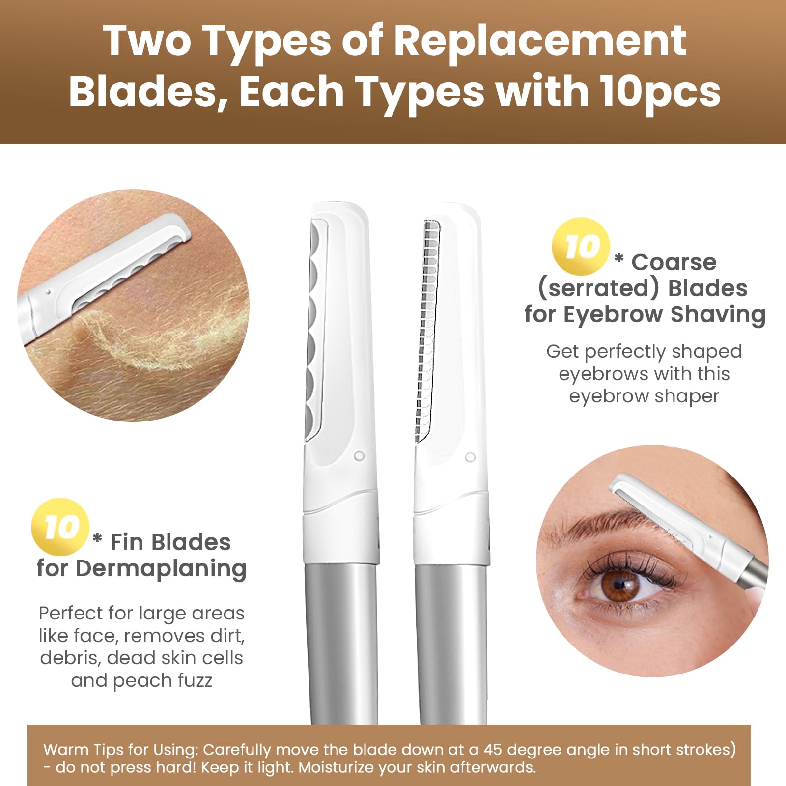 COSYLIFE lames dermaplanage remplaçables 20 – pratique et économique pour exfolier sans effort