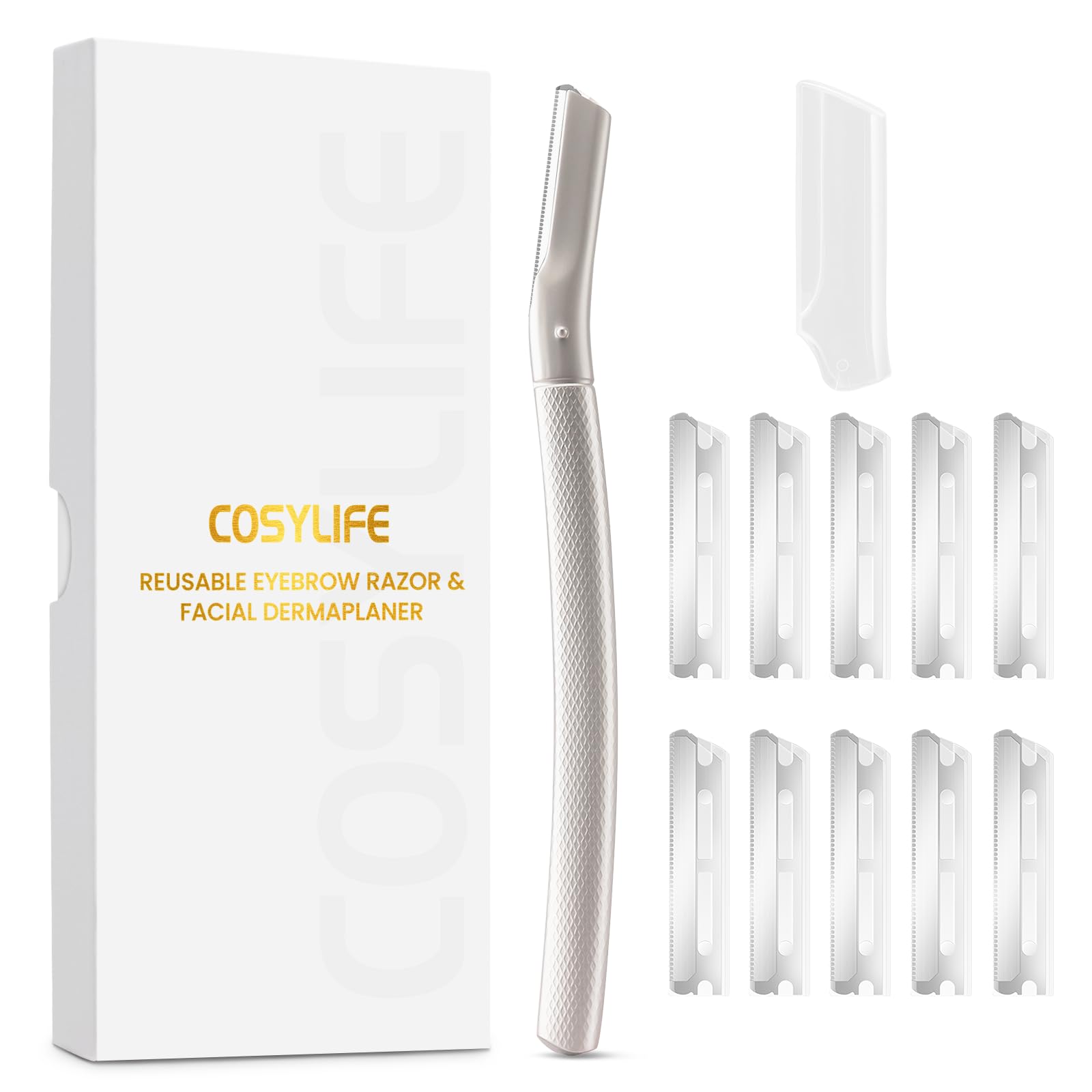 COSYLIFE rasoir dermaplanage sourcils pour domicile, utilisation douce et efficace