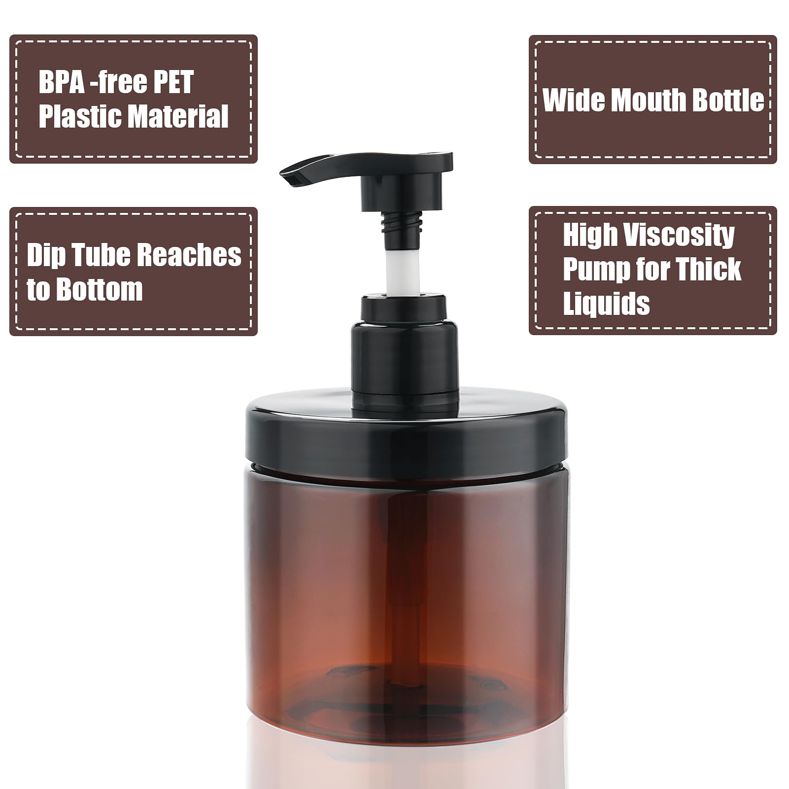Cosywell Bouchon étanche bouteille pompe 500ml Marron — anti-fuite fiable