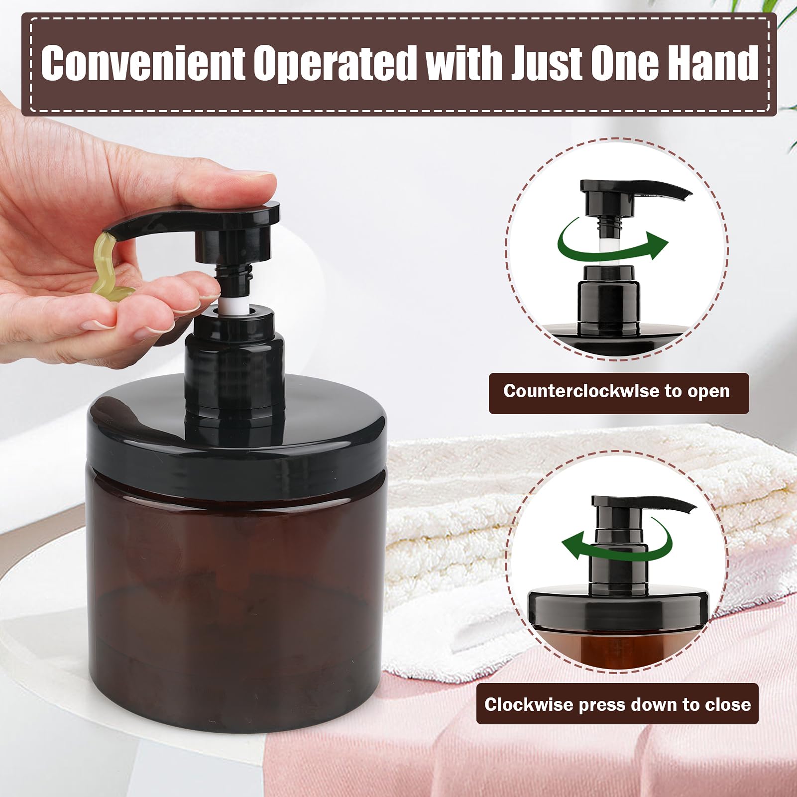 Cosywell Lot deux bouteilles pompe 500ml Marron — solution économique et pratique