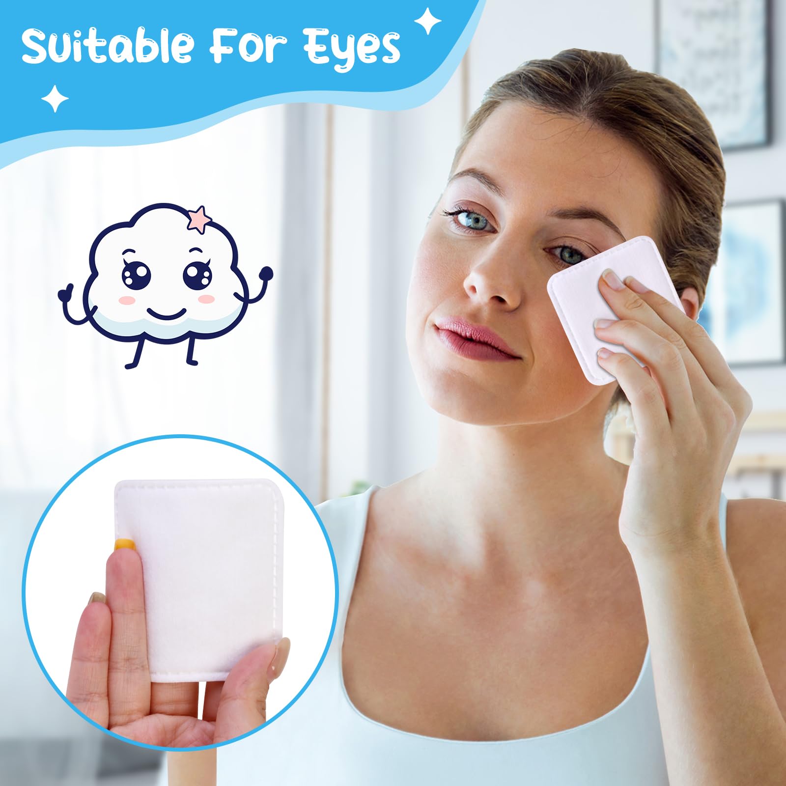 Disques Cottonessence grands 7-5 cm: grande surface pour application efficace