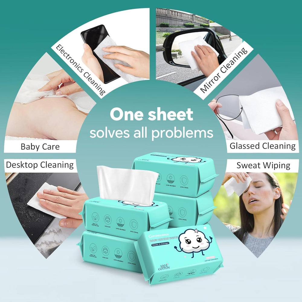 Cottonessence lingettes visage format portable, idéal pour maison et voyage.