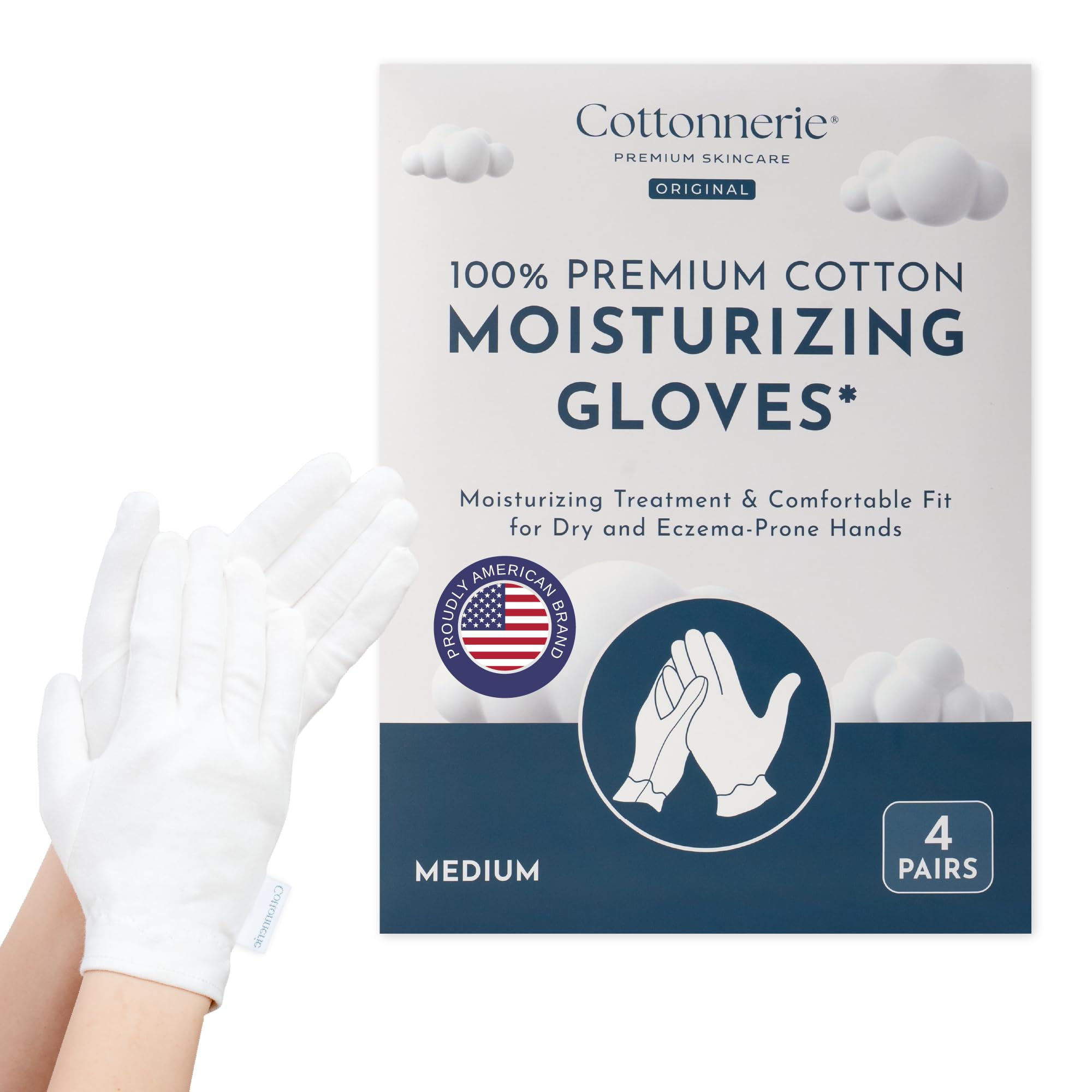 Gants Cottonnerie originaux en coton pour un port nocturne doux et apaisant.