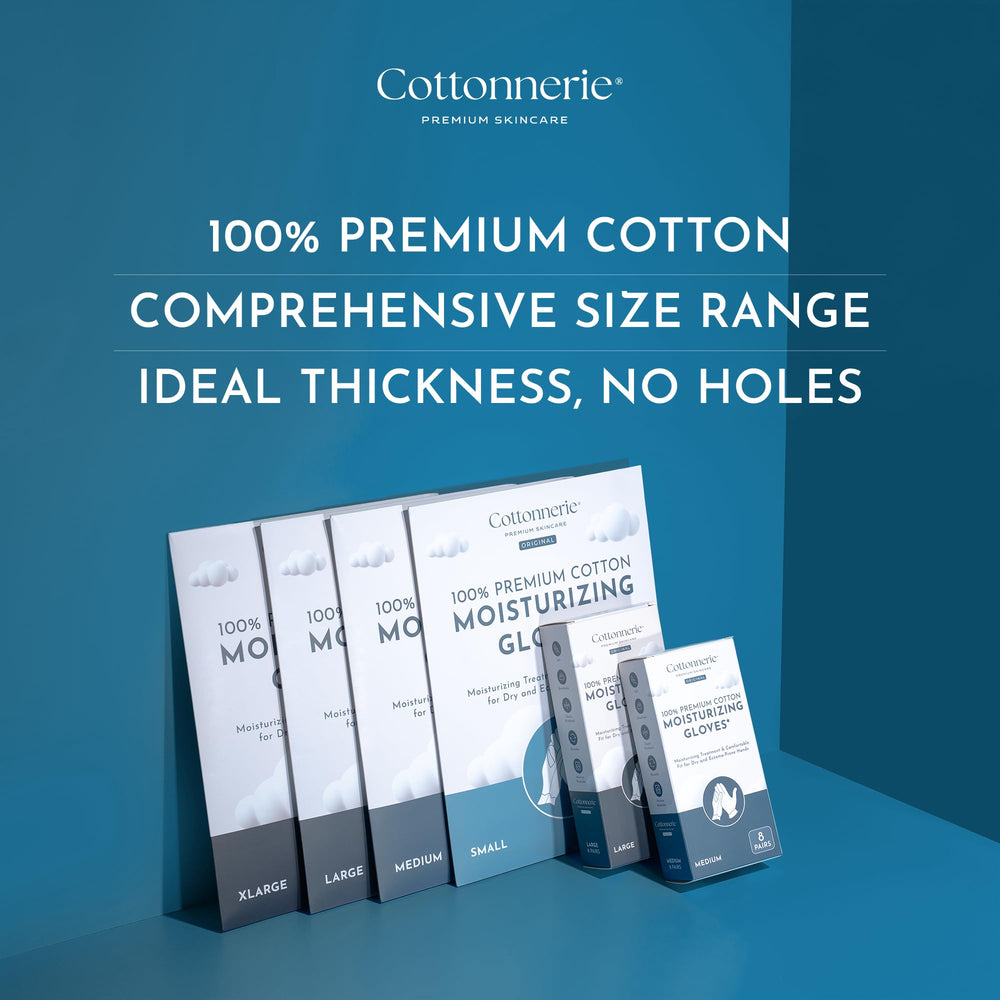 Gants Cottonnerie pour hydratation nocturne après crème pour mains.