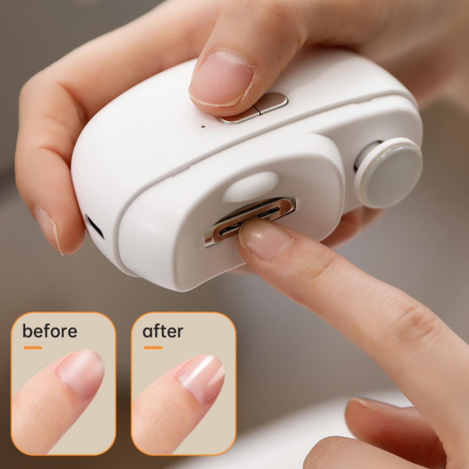 Coupe-ongles électrique à 3 vitesses silencieuses pour ongles épais.