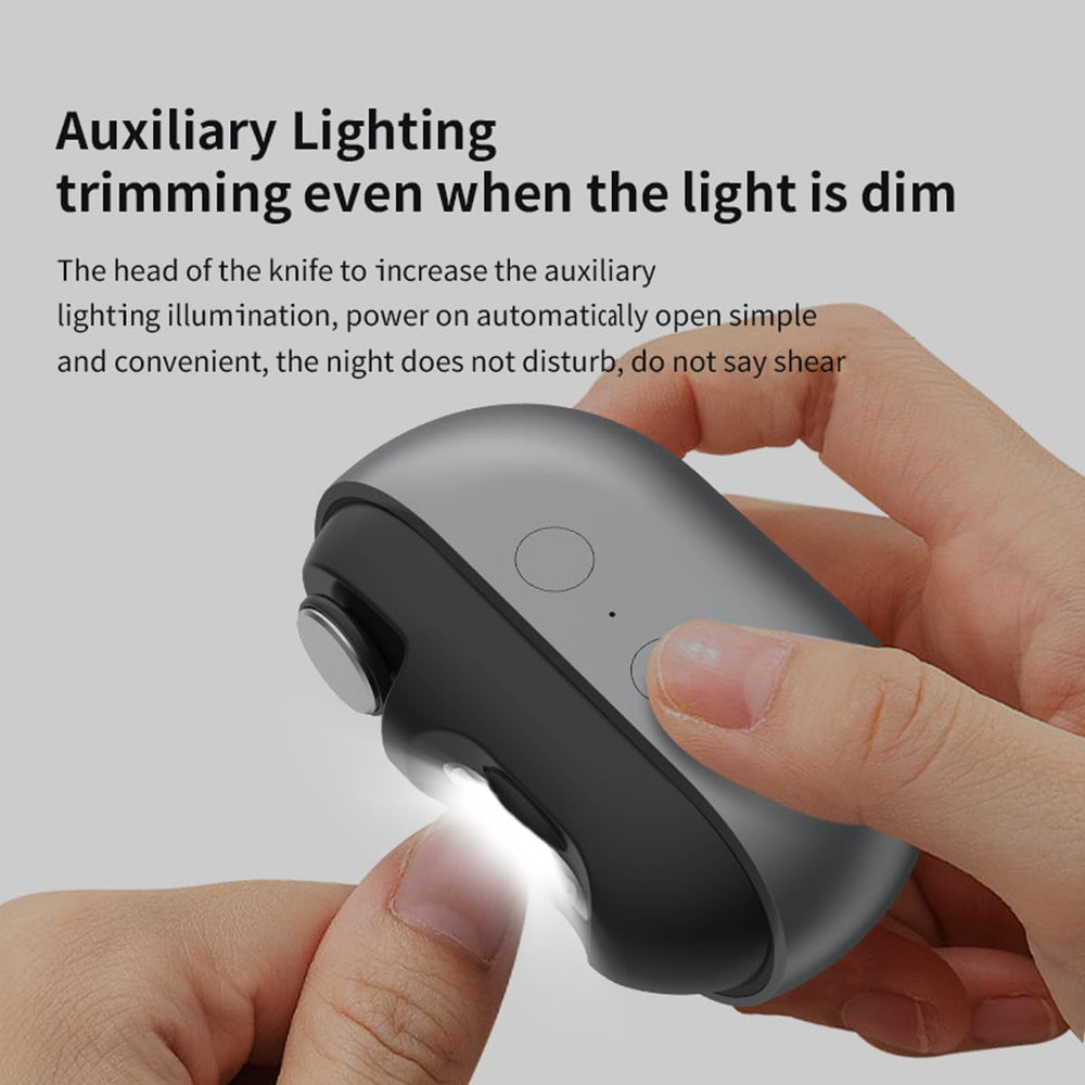 Coupe-ongles électrique: ergonomie confortable, prise en main stable.