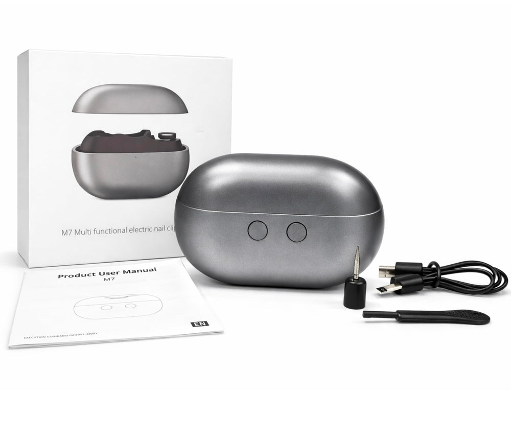 Coupe-ongles électrique 3-en-1 avec lumière LED pour une coupe précise et sûre.